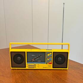 680-1008 Surround Sound Working Vintage Yellow Fm/am Stereo Radio Rocker Retro Boom