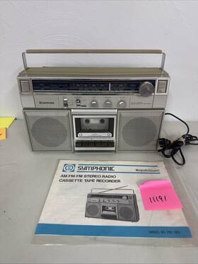 Prc-503 Symphonic Vintage Boombox 1980s Stereo Am/fm Radio Cassette Read Info
