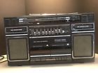 Sz-4100 Crown Boombox Ghetto Blaster Vintage Black Lasonic Portable Stereo Fm