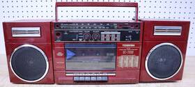 Rt-7016 Toshiba Rt-7106 Used Vintage Black Boombox Stereo Removable Speakers Red Repair