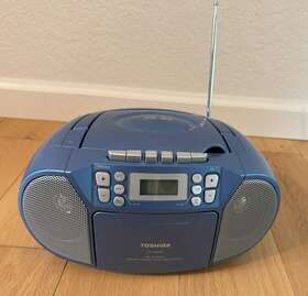 Ty-ckm39 Toshiba Portable Mp3 Cd Cassette Boombox Am Fm Aux Input Blue