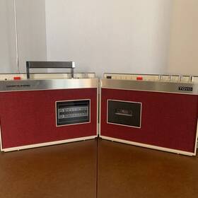 Crh-504 Toyo Crh 504 1970s Folding Stereo Cassette Am/fm Portable Boombox In Red Japan
