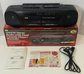 Atc-638 Tozai Vintage Am/fm Stereo Dual Cassette Recorder Radio Boom Box Tested