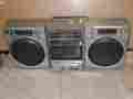 Trk-2200hc Silver Boombox Hitachi Vintage Ghetto Blaster Boom Box 80s Radio Tape Player