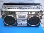 Trk-8270h Hitachi Large Vintage Boombox Ghetto Blaster With Manual