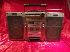 Trk-9140h Hitachi Vintage Boombox Ghetto Blaster Tape Deck Radio For Parts