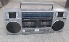 Trk-w55h Hitachi Vintage Rare Stereo Cassette Recorder Dual Deck Boombox
