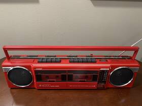 Af-6000 Uniseff Unisef Vintage Stereo Dual Cassette Boombox Untested