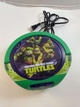57065-fr-s Viacom International Inc. Teenage Mutant Ninja Turtles Am/fm Boombox Radio Cd Player Stereo Tested Works