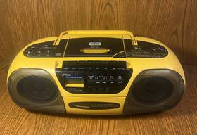 Rc-q1 Victor Cd Portable Boombox Yellow Japan Radio Cassette Vintage Tested