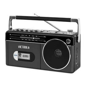 Victrola 816203019790 Mini Bluetooth Boombox With Cassette Player Recorder And Am/fm Radi