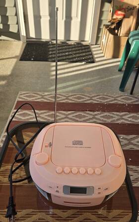 V60098bt Vivitar Wireless Cd Retro Boombox Pink Model #v60098bt Real Clean