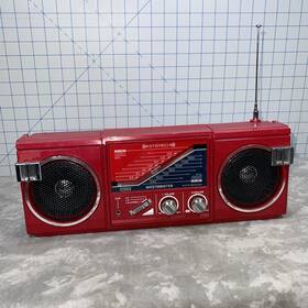 2000r Westminster Vtg Fs Mini Red Boombox 13 Inch Hong Kong Powers On Needs Repairs