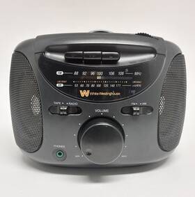Wpc-1114-03 White-westinghouse Vintage Boom Box Top Loading Cassette Player Am/fm Radio Ac/battery With Handle