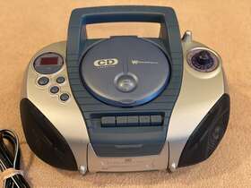 Wpdc14102 White Westinghouse Vintage 2001 Portable Cassette/cd/radio Boombox Westinghouse-blue-nice