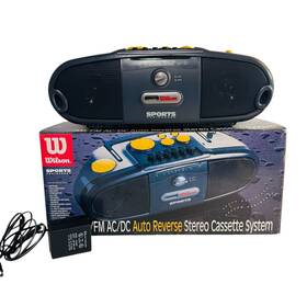 Wbb84g Wilson Sports Yellow Boombox Am/fm Radio Cassette Player Ac/dc Portable