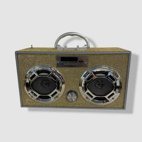 Wireless Express 850030392237 Bling Gold Portable Boombox Bluetooth Led Speaker