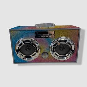 Wireless Express 850030392749 Bling Blue Swirl Couture Collection Bluetooth Boombox