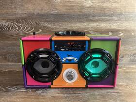 Wireless Express 850460007640 Boom Box Couture Portable With Bt Aux Usb Inputs Tested And Works Great