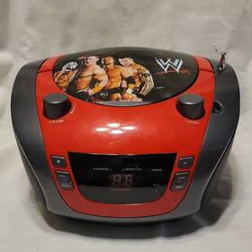 Vec11002 Wwe Boombox Cd Player Am/fm Radio Aux Input Red Black
