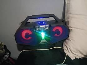 Yat Y2403 Bluetooth Boombox Fm Led Light Show Aux Tf Card Headphone Black