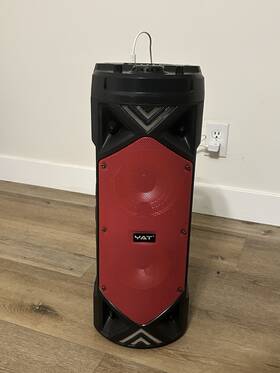 Y2651c Yat Boombox Bluetooth Speaker Red/black 10wx2 Usb Tf Aux Mic Input