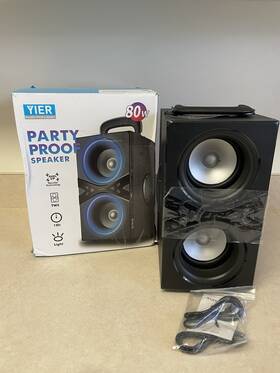 1483901 Yier Used- Wireless Tws Portable Bluetooth Speakers With Lights 100db Loud 80w