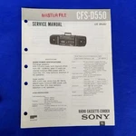 Sony CFS-D550 Service Manual Original Paper Oem Repair Guide Usa. Fixed Price $29.95.