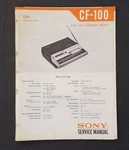 Sony CF-100 Am-fm Radio Cassette Recorder. Service Manual. Japan 1972. Fixed Price $14.99.