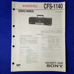 Sony CFS-1140 Service Manual Original Paper Oem Repair Guide Usa. Fixed Price $29.95.