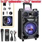 3000W Portable Loud Bluetooth Speaker System 12" Subwoofer Party Star Projector. Fixed Price $139.99.