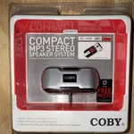 Coby CSMP23 Portable MP3 Stereo Speaker System Silver/black For Ipod & Universal. Fixed Price $27.99.