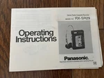 Panasonic Rx SR29 Cassette/ Radio-recorder-player Manual Only. Fixed Price $15.00.