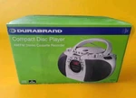 Durabrand Portable Player Am/fm Radio Cassette Record CD-203 Silver Boom Box. Fixed Price $30.00.