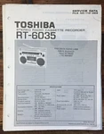 Toshiba RT-6035 Radio Cassette Service Manual *original*. Fixed Price $24.97.