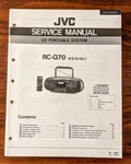 Jvc RC-Q70 Cd Portable Stereo Service Manual *original*. Fixed Price $14.97.