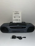 Vintage Philco 456K Double Cassette Am/fm Radio Stereo Boombox Tested Works Pape. Fixed Price $17.99.