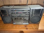 Vtg Hitachi TRK-9005H Boombox Ghetto Blaster Radio W/ Detachable Speakers Works. Fixed Price $75.00.