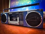 Sanyo M7780L Rare Blue Vintage Boombox 4-BAND Radio Cassette. Fixed Price $419.30.
