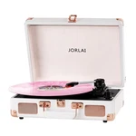 Jorlai 3-SPEED Vinyl Record Player Bluetooth Portable. Fixed Price $89.99.