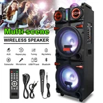 Dual 10" Subwoofer Bluetooth Speaker 9000W Rechargable W/led Dj Fm Party Karaok. Fixed Price $179.99.