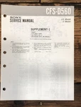 Sony CFS-D560 Radio Supp. Service Manual *original*. Fixed Price $9.97.