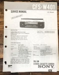 Sony CFS-W401 Radio Prelim. Service Manual *original*. Fixed Price $14.97.
