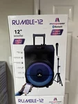 Maxpower RUMBLE-12 Bluetooth Pa Speaker System, 12" Woofer, Dj Stand, Fm Radio. Fixed Price $200.00.