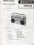 Service Manual For Sanyo M9903K Am/fm Radio Cassette Recorder Boombox. Fixed Price $18.95.