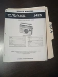 Craig J425 Service Manual Original Repair Book Portable Am Fm Radio Cassette. Fixed Price $49.99.
