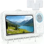 Waterproof Shower Phone Holder With Bluetooth Speaker IPX4 Anti Fog 360. Fixed Price $40.92.