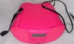 Onn Portable Cd Boombox Pink Fm Radio Player Wired Headphone Jack Used. Fixed Price $25.00.