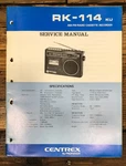 Pioneer RK-114 Radio Cassette Service Manual *original*. Fixed Price $14.97.