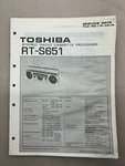 Toshiba RT-S651 Original Service Manual Free Shipping. Fixed Price $14.00.